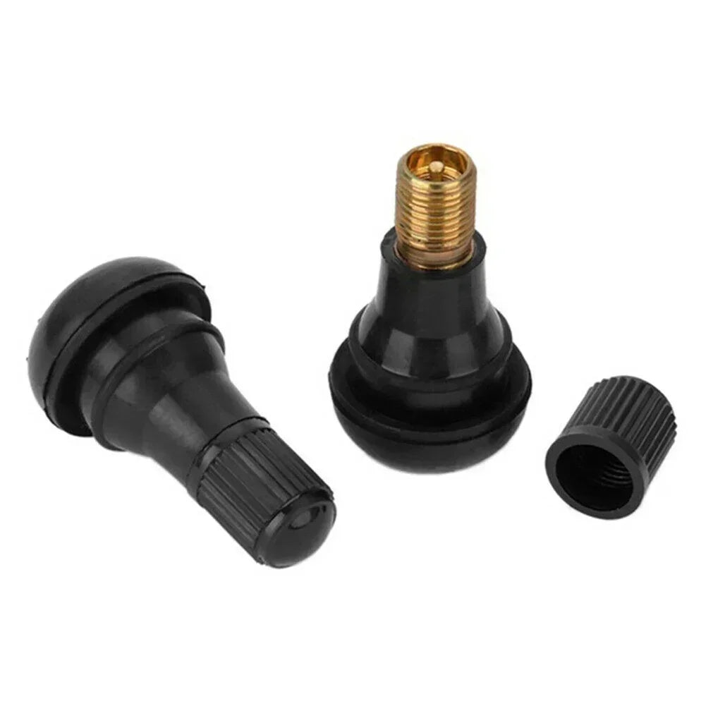 10Pcs Tire Valves TR412 Tubeless Rubber Tyre Valve Stems with Plastic Valve Cap Bra additional angle