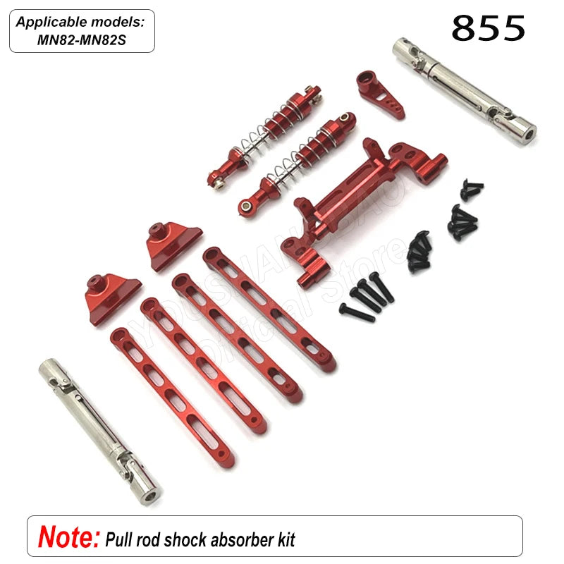 MN Series 82 82S Off-road Vehicle Parts - Metal Upgrade Accessories: Front and Rear Axles, Transmission Shaft, Tie Rods, Frame