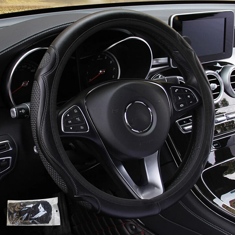 Automobile PartsFor 37-38cm Of Automotive Supplies PU Carbon Fiber Leather Car Steeri alternate view