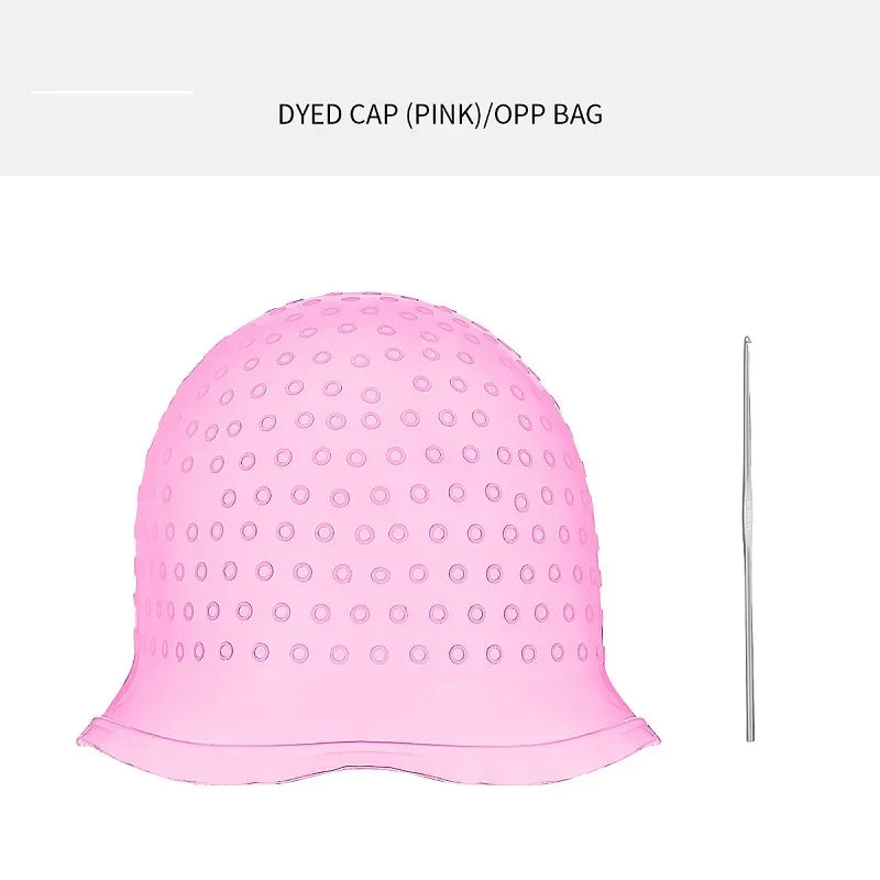 Silicone Cap for Scratches Hair Painting Hat for Scratches Silicone Meches Hair Colori close-up view