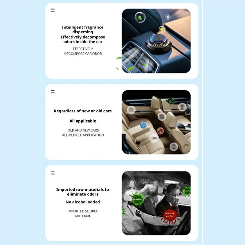 Solar Car Mounted Perfumer Instrustment Portable Vehicle Microwave Instrument Solid Aromatherapy Car Diffusers For Auto Truck