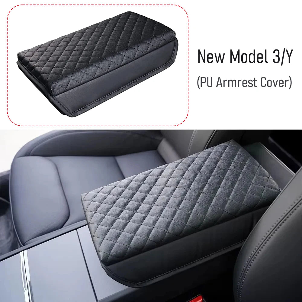 Tesla Model 3 & Model Y Juniper Armrest Cover Cushion | PU Leather Center Console Pro alternate view
