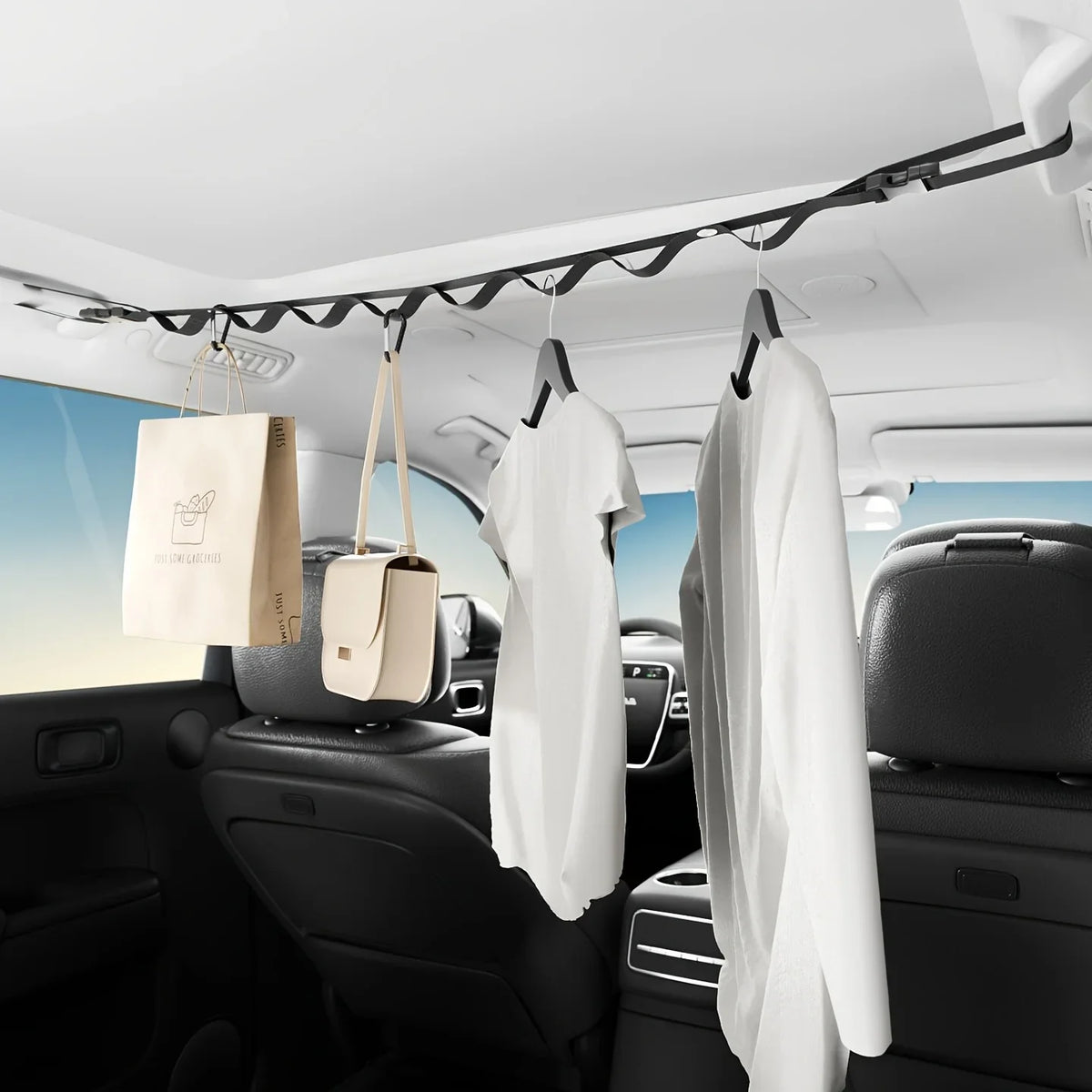Car Clothesline Car Multi-Functional Hanging Rack for Rear Seats,Storage and Fixing Hook detail view