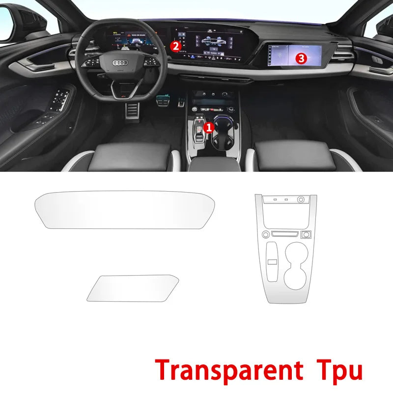 TPU Protective Film For Audi New A5 B10 2025 2026 Interior Center Console Clear Car additional angle