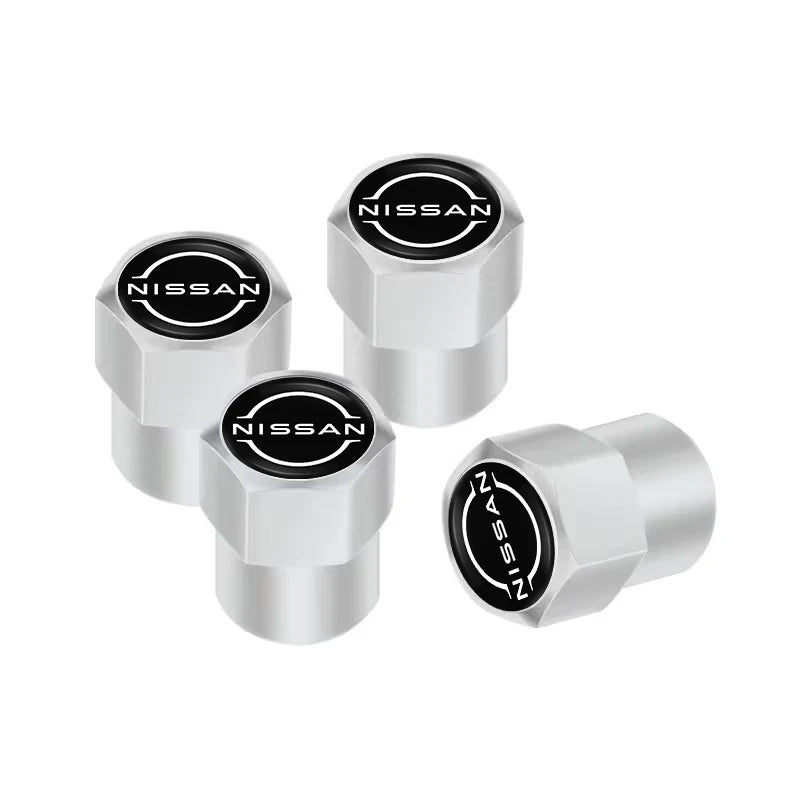 4Pcs Metal Tire Valve Stem Caps for Nissan Models | Universal Car Accessories lifestyle view