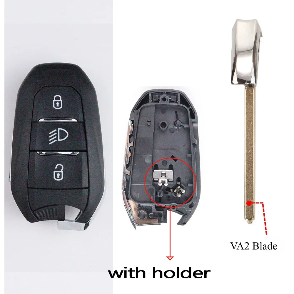 3 4 BT Car Key Fob Case Shell Housing for Peugeot 308 408 508 2008 3008 4008 5008 for close-up view