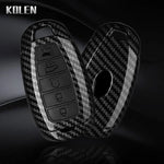 ABS Carbon Fiber Style Car Key Case Cover For Hyundai i30 ix25 Elantra KONA Solaris Azera Grandeur TM Accent Santa Fe Keychain