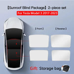 2PCS For Tesla Model 3/Y/3 Highland/Y Juniper Ice Cloth Buckle Shades for Glass Roof Front & Rear Sunroof Skylight Sunshade
