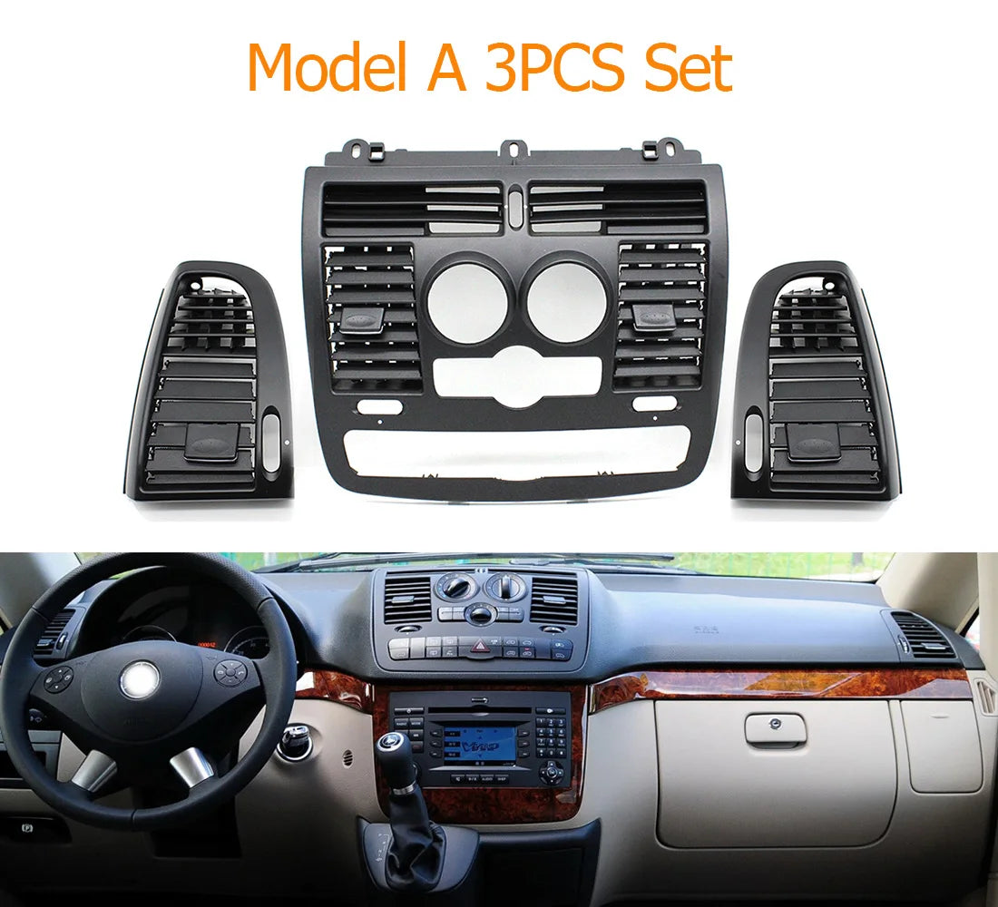 Interior Car Dashboard Central Left Right Air Conditioner Ac Vent Grille Cover For Mercedes Benz Vito Viano W636 W639 2004-2015