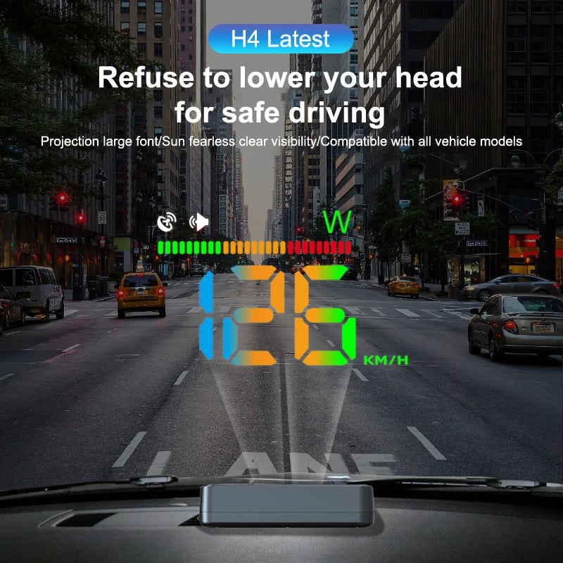 LED Car Speedometer HUD Windshield Display | GPS Head-Up Projector with Compass and Overspeed Alarm