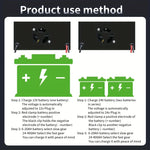 12V/24V Smart Car Battery Charger 3in1 | Intelligent Charging, Activation, and Mainten close-up view