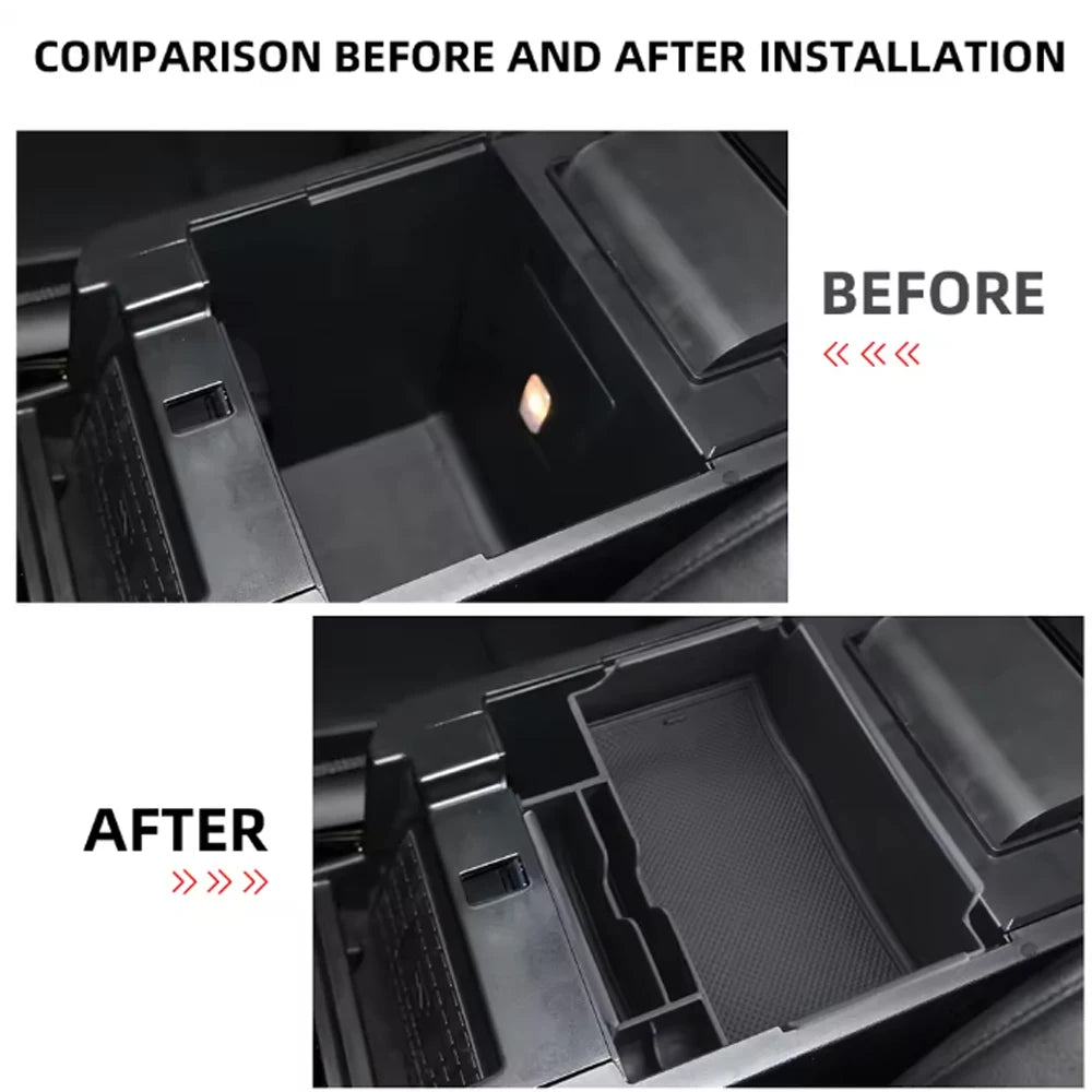 For Ford Explorer 2020-2025 Car Central Armrest Storage Box Console Organizer Center Tray Storage Car Accessories