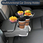 3-in-1 Detachable Car Cup Holder Tray-Expandable Food Table with 360° Rotating Design,St detail view