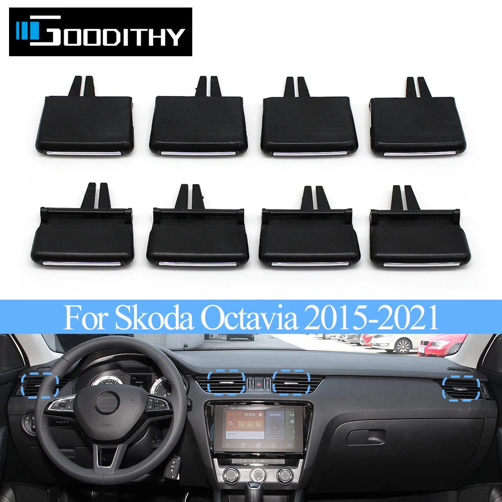 LHD RHD Car Front Left Right Middle Air Conditionner AC Vent Grille Outlet Tab Clip Slider For Skoda Octavia 2015-2021 5E0819701