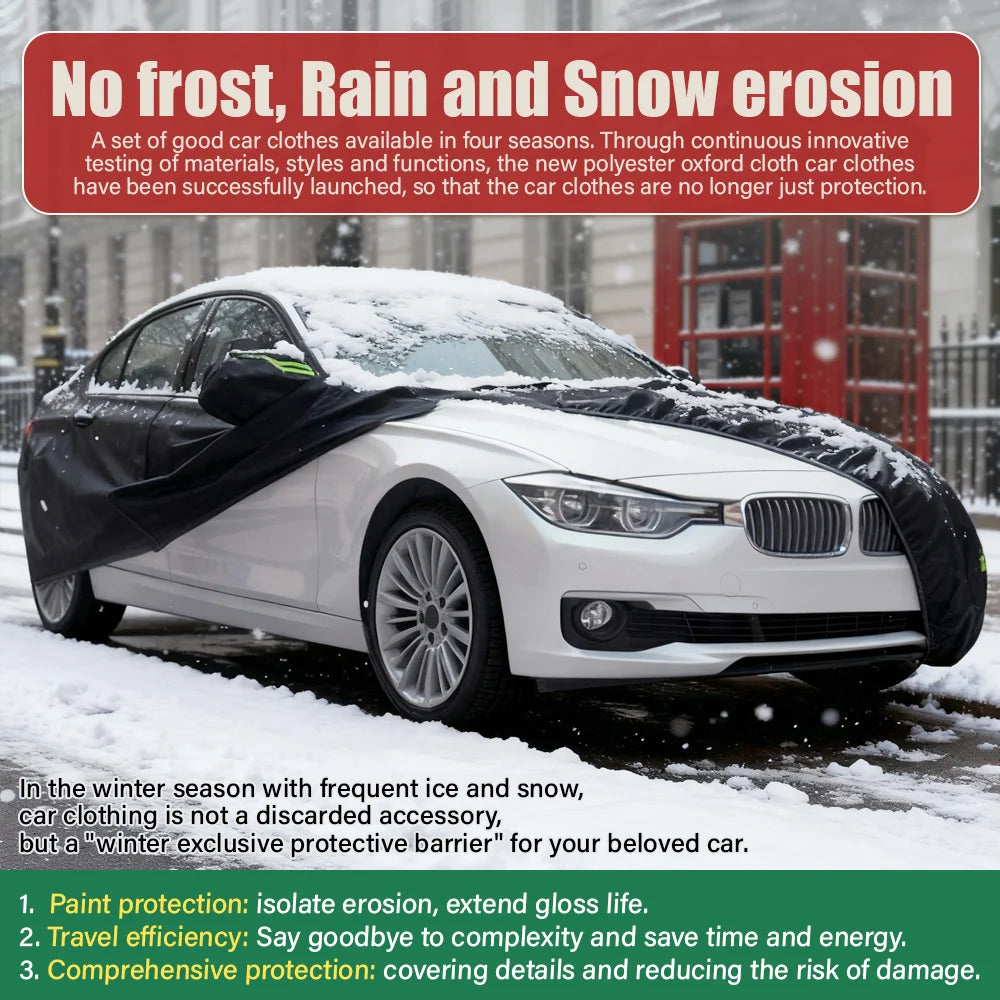 190T Thermal SUV Car Cover | Winter Snow & Frost Protection, Side Zipper, Universal Fit