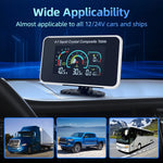 4 in 1 LCD Car Digital Gauge with Alarm | Water Temperature Oil Pressure Voltmeter Fuel detail view