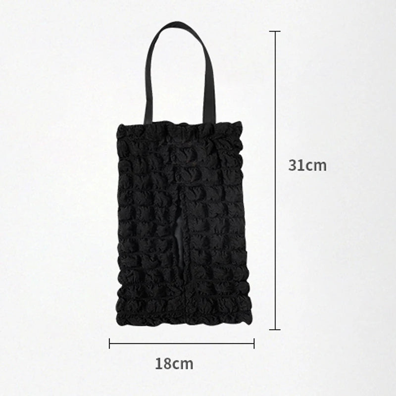 Pretty Girl Pearls Puff Grid Car Tissue Box Auto Seat Headrest Hanging Paper Tower Holder Organizer Car Interior Accessories