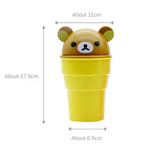 Cute Bear Car Trash Can Cup, ABS, Pink or Yellow lifestyle view