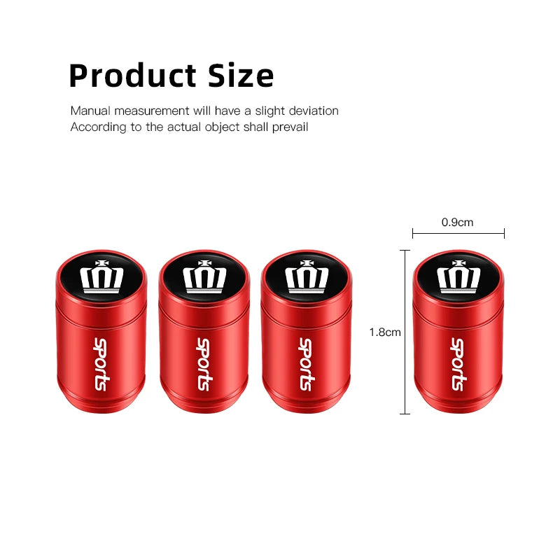 4Pcs Car Tire Valve Caps Metal Dust Proof Caps | Universal Fit for Most Vehicles additional angle