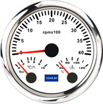 MH 85mm 3-in-1 Gauge Tachometer Water Temp Oil Pressure | 12V Car Boat 8000RPM 7 Co additional angle