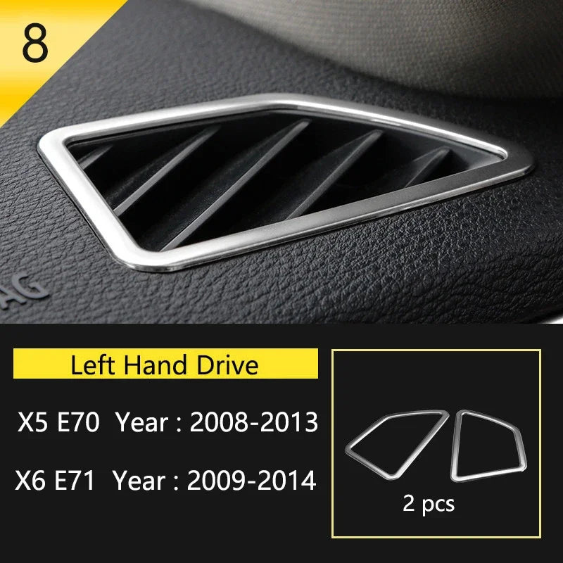 Car Styling For BMW X5 X6 E70 E71 Console Gearshift Frame Decorative Trim Strips Stainle detail view