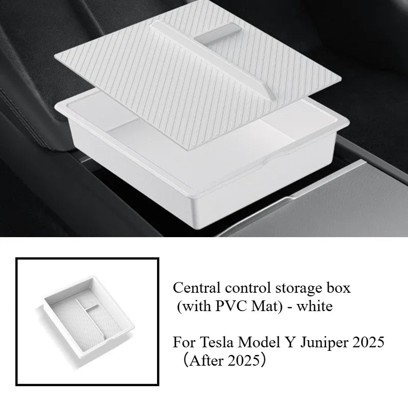 For Tesla Model Y Juniper 2025 Center Console Organizer Set | Interior Storage Access lifestyle view
