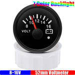 ZMFJH 7 Color Light 52mm Car Gauge Set | Fuel Water Level Voltmeter Oil Pressure Temp close-up view