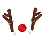 Christmas Car Decoration Deer Horn Antlers Car Kit with Red Nose and Tail for Holiday Gift Set Car Accessories Pendant