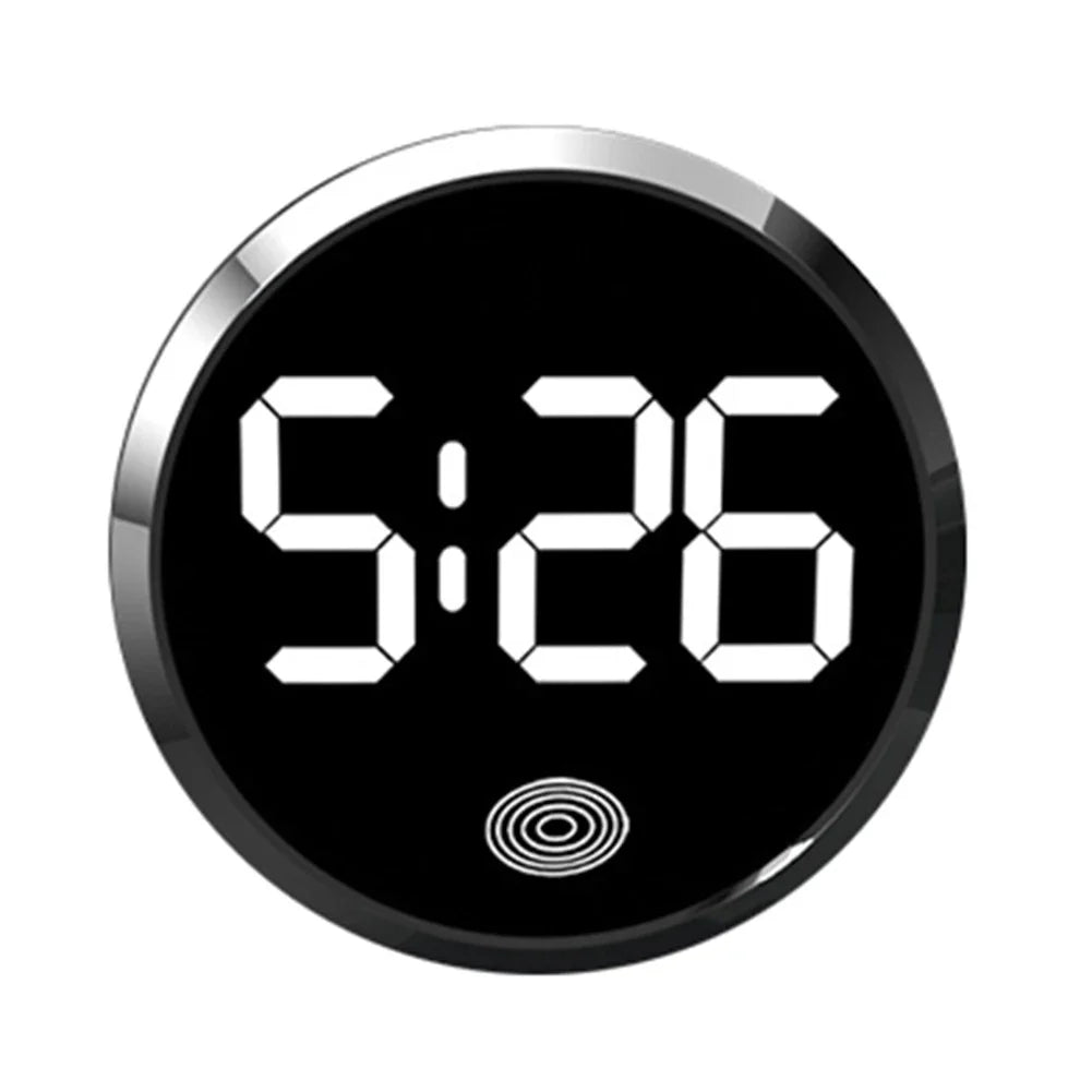 Touch Screen Car Clock | LED Luminous Electronic Watch for Most Vehicles close-up view
