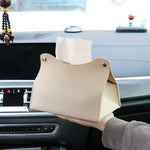 Car Tissue Box Holder  Leather Car Center Console Armrest Napkin Box Sun Visor Backseat Tissue Case