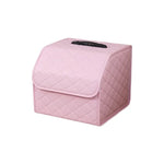 Foldable Car Trunk Organizer | Leather Cargo Storage Box with 8 Style Options close-up view