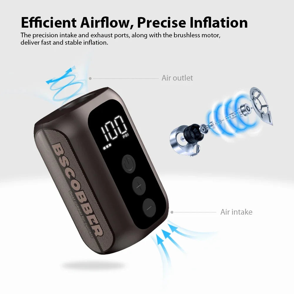 BSCOBBER A5mini Portable Air Pump | Wireless Rechargeable Tire Inflator 100PSI alternate view