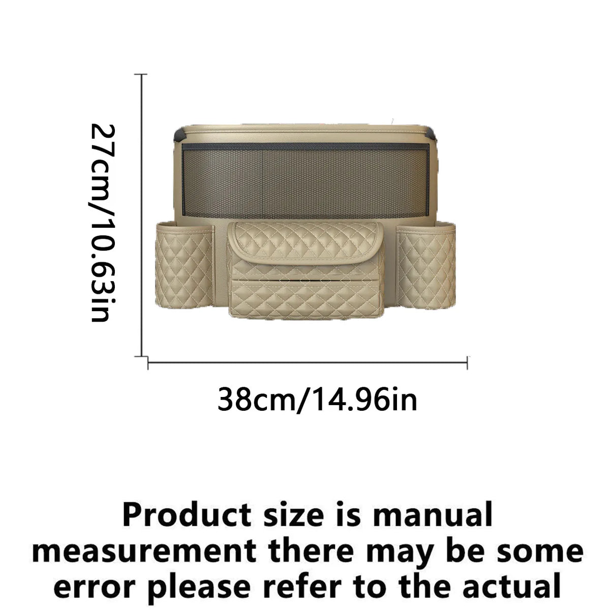 Car Storage Bag Nappa Leather Car Storage Bag between the Center Console and Seat Bac alternate view