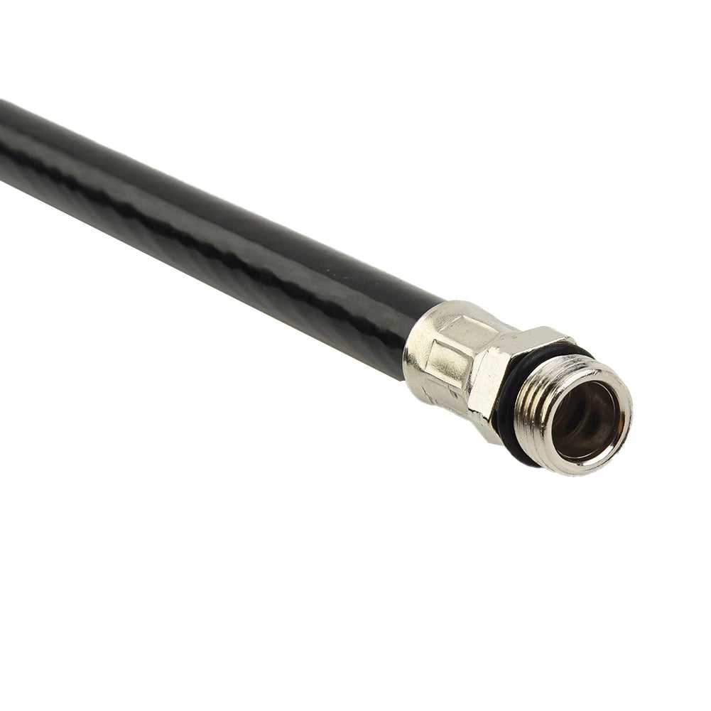 Portable Air Tyre Inflator Hose | Rustproof Auto Pump Gauge Connector close-up view