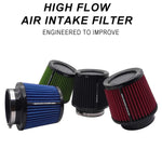 Universal 63/76/80mm Cone Air Intake Filter | Washable High Flow Cold Air Intake for Car Engine