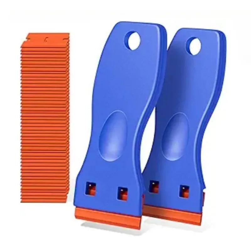 1Set Car Window Glass Clean Scraper Car Sticker Remover Plastic Razor Blade Label Clean detail view
