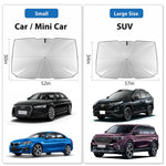 Foldable Car Windshield Sun Shade Umbrella | UV Block Heat Protection for Front Win additional angle