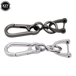 Car Keychain 360 Degree Rotating Horseshoe Buckle Leather Rope Key Chain additional angle