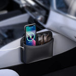 3-Pocket PU Leather Car Storage Bag Organizer with Mesh Net alternate view