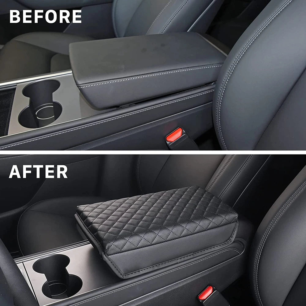 Tesla Model 3 & Model Y Juniper Armrest Cover Cushion | PU Leather Center Console Pro alternate view