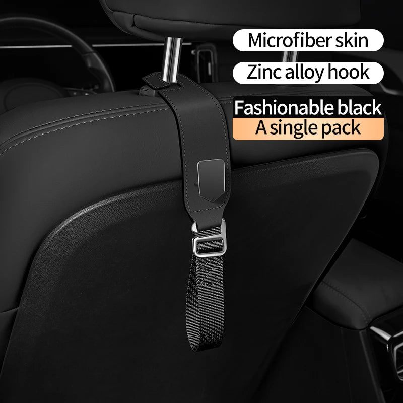 Universal Car Zinc Alloy Seat Back Hook Multifunctional Rear Storage Hook for Vehicles close-up view