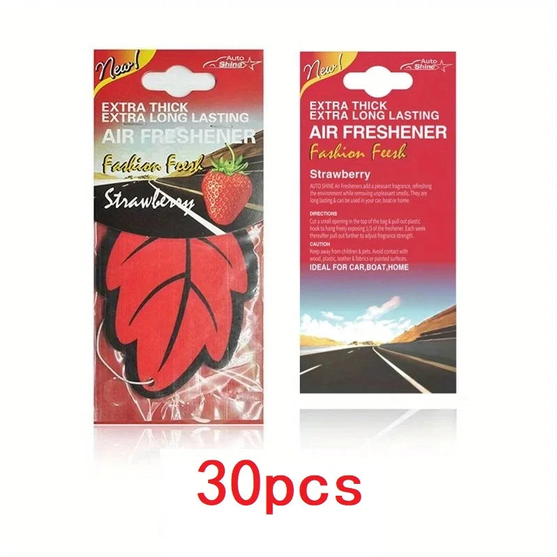 3-60pcs Car Air Freshener Natural Scented Tea Paper Auto Hanging Vanilla Perfume Frag lifestyle view