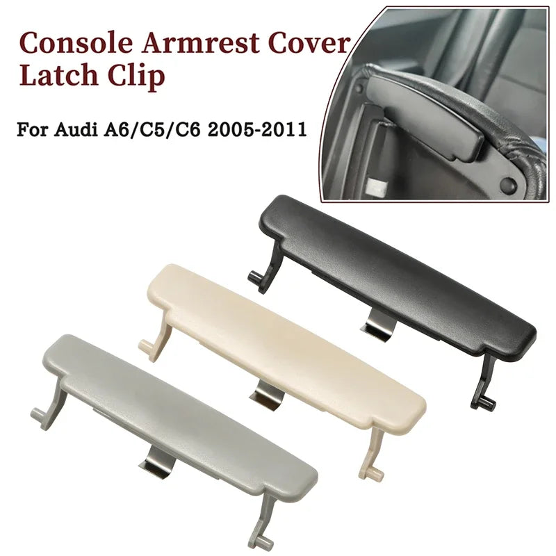 Black/Gray/Beige Car Armrest Lid Console Cover Latch Clip Catch for Audi A6/C5/C6 2005-2011 Auto Centre Console  Accessories