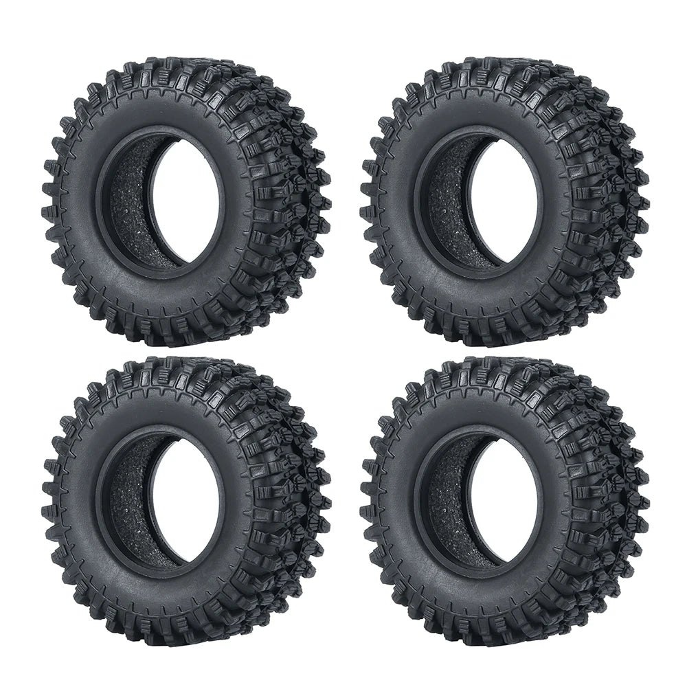 1.0 Inch Soft Rubber RC Crawler Tires 4Pcs for TRX-4M Axial SCX24 detail view