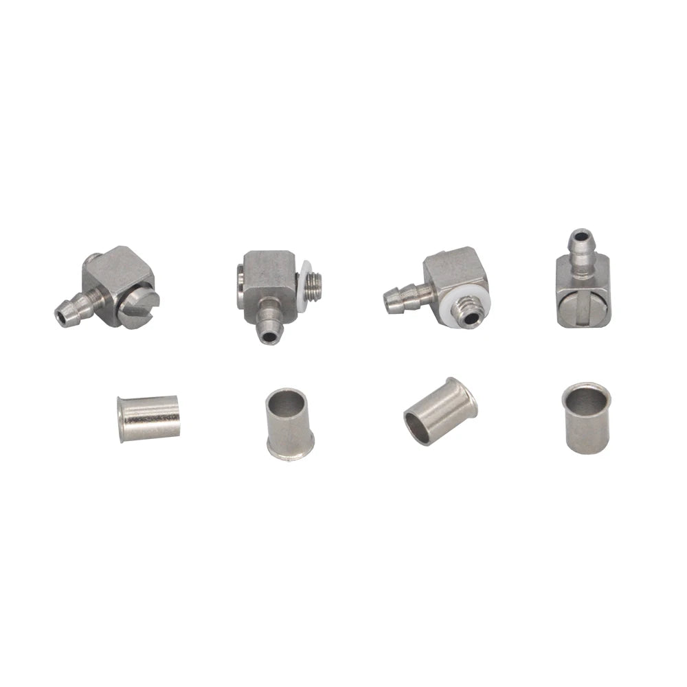 90º Hose Elbow M3-3mm Pipe With Pipe Sleeve For RC Hydraulic Cylinder Valve Stainless Steel Connecto