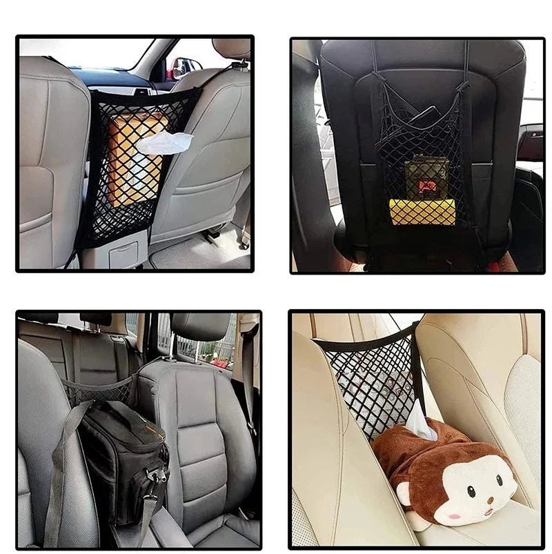 Car Storage Net Bag Between Seats Car Divider Child Safety Net Pet Barrier Elastic additional angle
