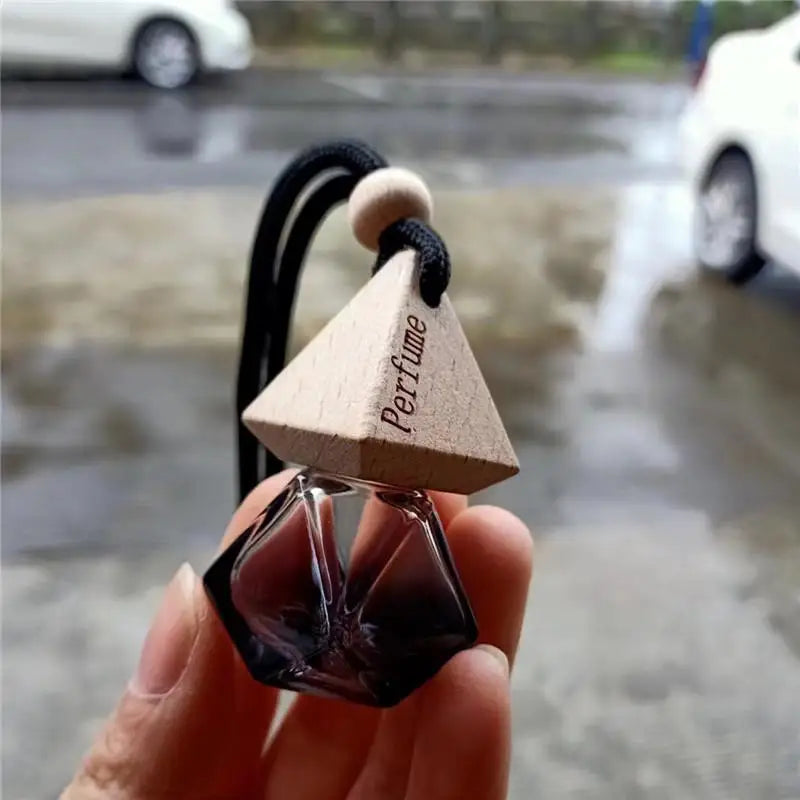 Square Glass Car Perfume Bottle Pendant | Empty Essential Oil Diffuser lifestyle view