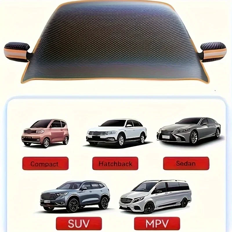 Magnetic & Fixed Strap Car Windshield Snow Cover - Heavy-Duty Oxford Fabric All-Weath alternate view