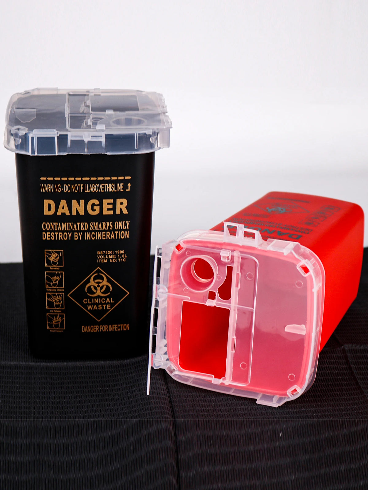 1L Tattoo Sharps Collection Bucket Eyebrow Trimmers Glass Fragments Storage Box Needle D detail view