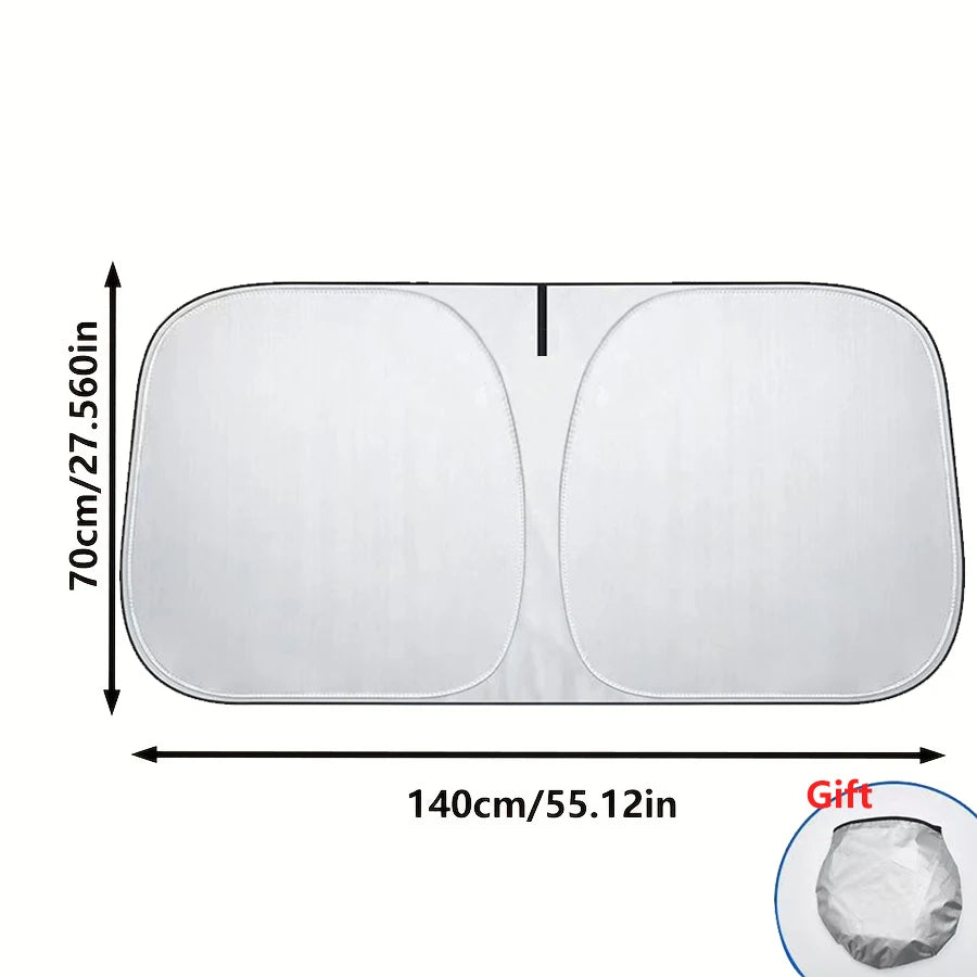 Car Sun Shade Kit, Windshield Sun Visor, Steering Wheel Sun Cover alternate view